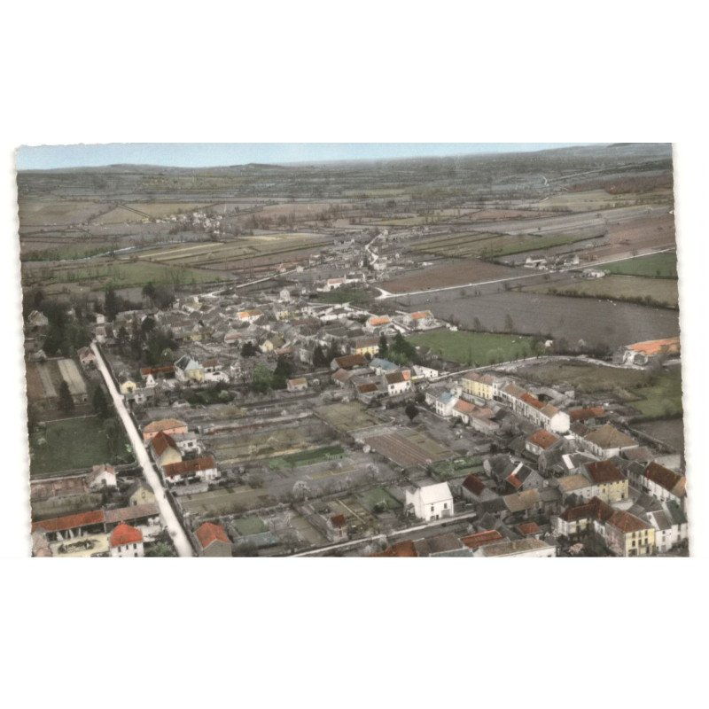 SALORNAY: vue générale, la rue de chatille et la grand' rue vue aérienne 10X15 - très bon état