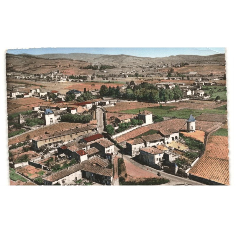 ROMANECHE-THORINS: vue générale sur le moulin à vent vue aérienne 10X15 - très bon état