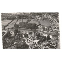 PARAY-le-MONIAL: basilique et la bourbince vue aérienne 10X15 - très bon état