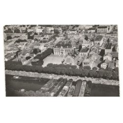 MONTCEAU-les-MINES: place de l'hôtel de ville et le canal vue aérienne 10X15 - très bon état