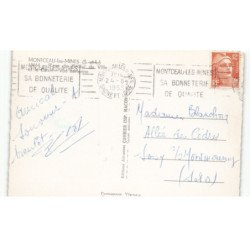 MONTCEAU-les-MINES: place de l'hôtel de ville et le canal vue aérienne 10X15 - très bon état