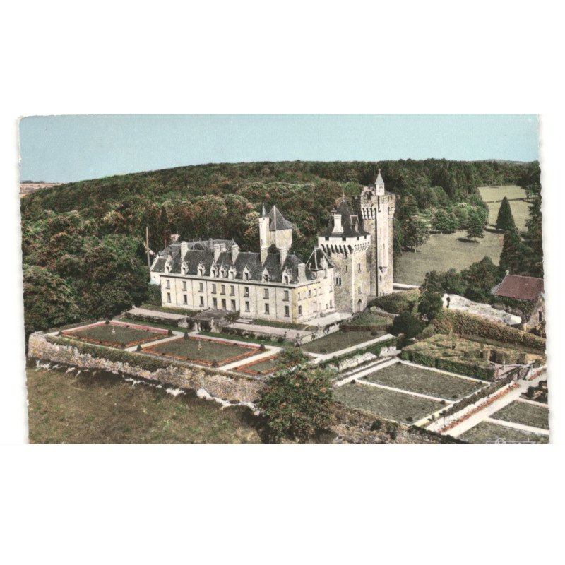 MONTCEAU-les-MINES: le château du plessis vue aérienne 10X15 - très bon état