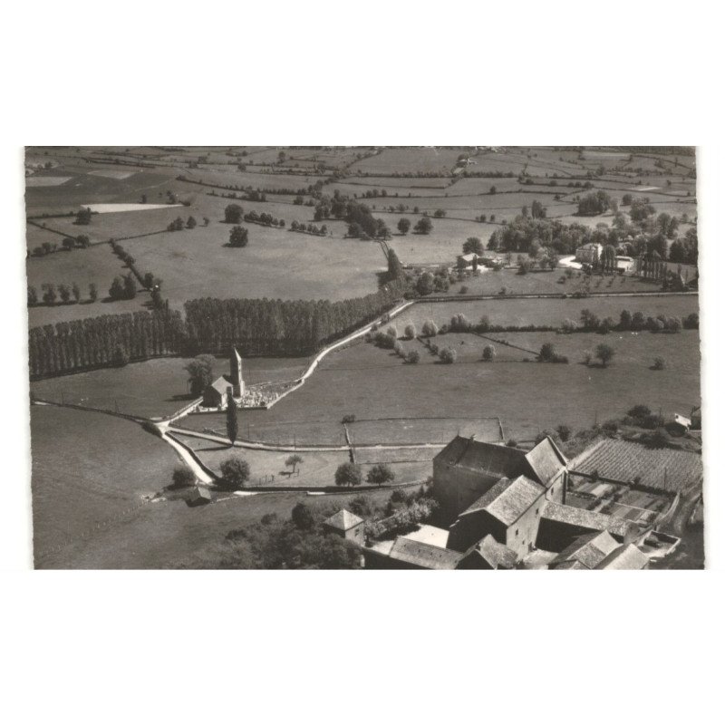 MAZILLE: vue panoramique, rue charly et l'église, vue aérienne 10X15 - très bon état