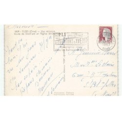 FLERS: route de domfront et l'église saint-germain vue aérienne 10x15 - très bon état