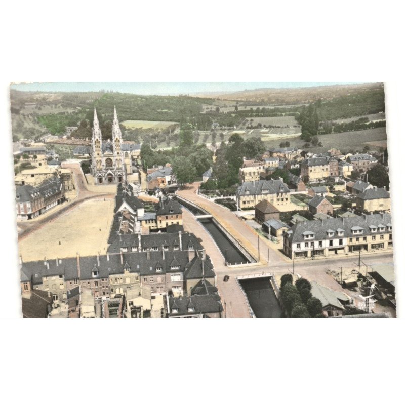 VIMOUTIERS: vue générale vue aérienne 10x15 - très bon état