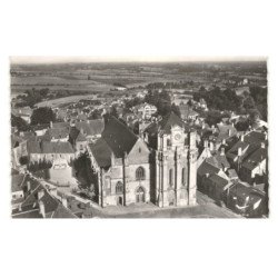 MORTAGNE-au-PERCHE: l'église notre-dame vue aérienne 10x15 - très bon état