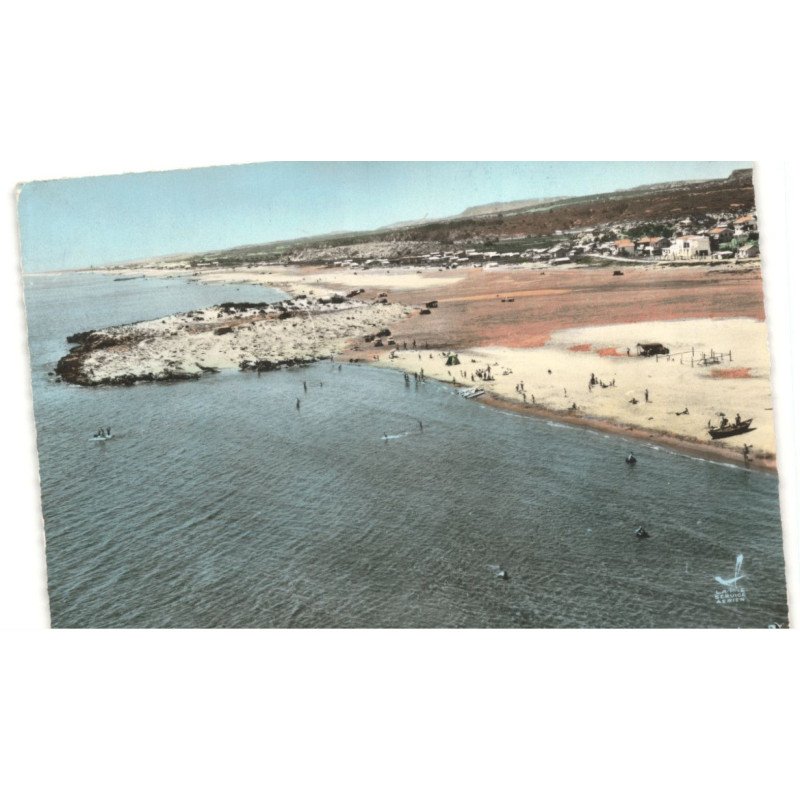 SAINT-PIERRE-sur-MER: la plage vue aérienne 10X15 - très bon état