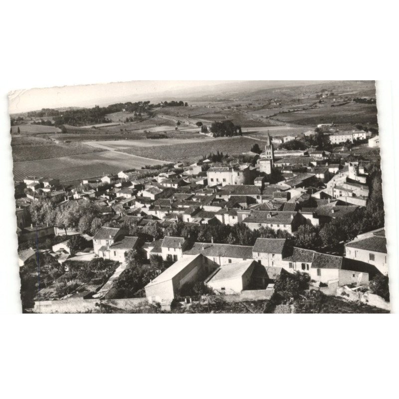 VILLEMOUSTAUSSOU: vue générale vue aérienne 10X15 - très bon état