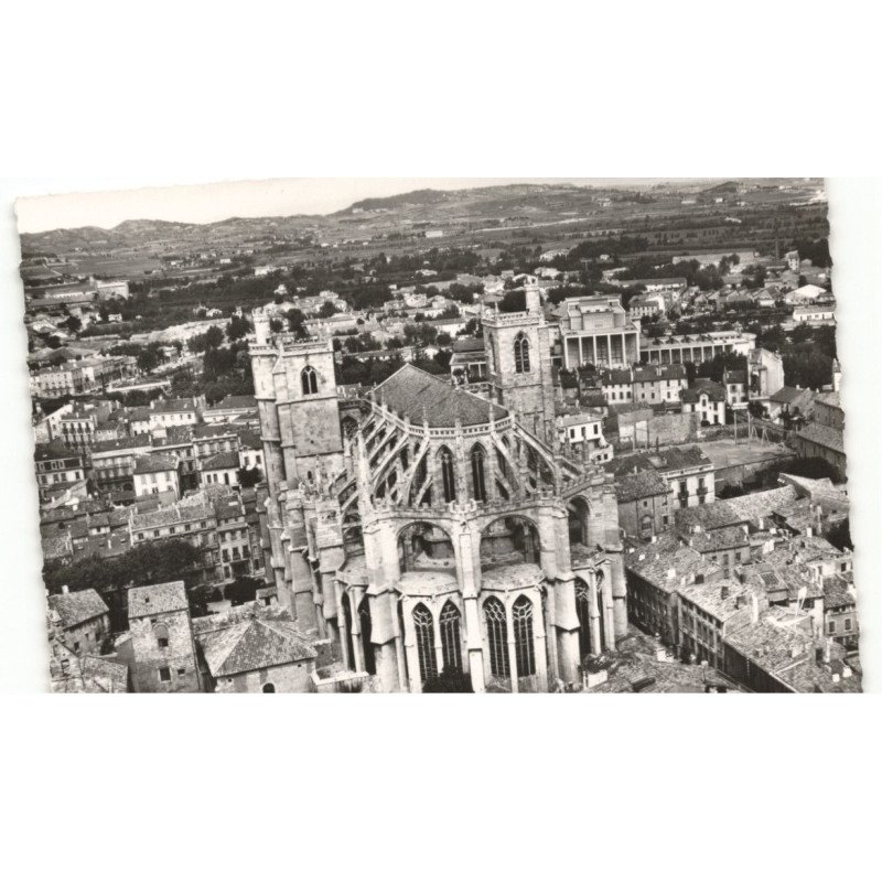 NARBONNE: cathédrale saint-just XVe siècle vue aérienne 10X15 - très bon état