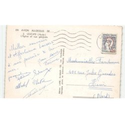 LEUCATE: l'église et vue générale vue aérienne 10X15 - très bon état