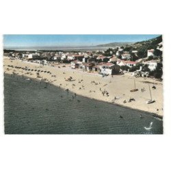 LEUCATE-PLAGE: la plage au fond l'étang de lecate vue aérienne 10X15 - très bon état