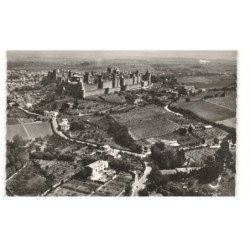 CARCASSONNE: la cité côté sud-ouest vue aérienne 10X15 - très bon état