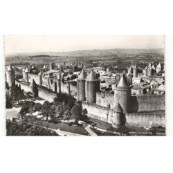 CARCASSONNE: vue générale de la cité vue aérienne 10X15 - très bon état