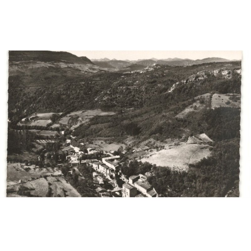 RENNES-les-BAINS: vue panoramique vers la chaîne des pyrénées aérienne 10X15 - très bon état