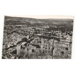 NARBONNE: vue panoramique au centre, l'hôtel de ville et la cathédrale vue aérienne 10X15 - très bon état