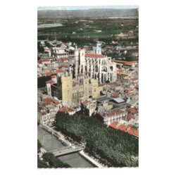 NARBONNE: l'hôtel de ville et la cathédrale vue aérienne 10X15 - état