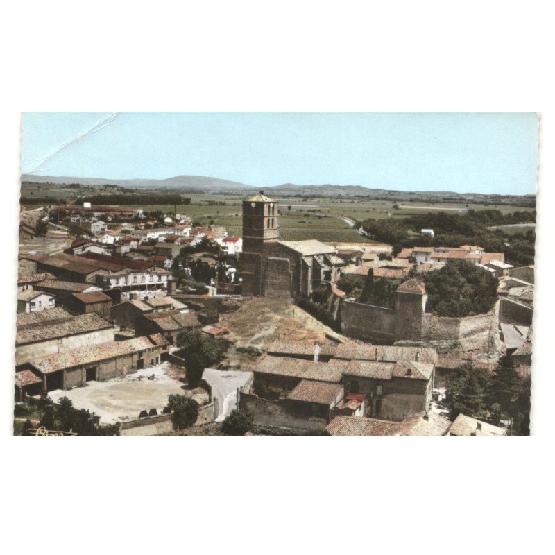 PUICHERIC: le château et l'église aérienne 10X15 - état