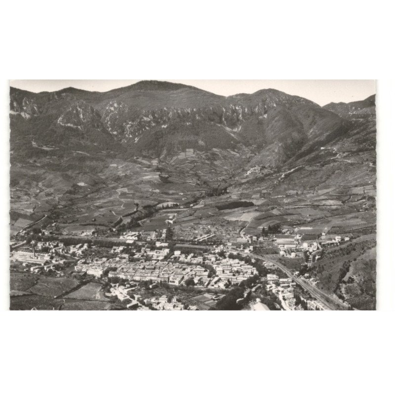 RENNES-les-BAINS: vue panoramique aérienne 10X15 - très bon état