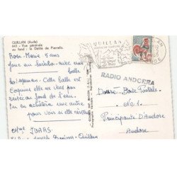 QUILLAN: vue générale, au fond, le défilé de pierrelis aérienne 10X15 - très bon état