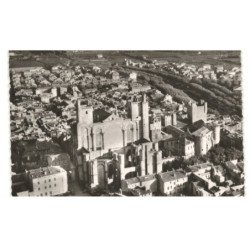 NARBONNE: perspective sur la cathédrale vue aérienne 10X15 - très bon état