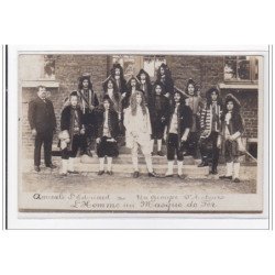 LENS : amical st-edouard, un groupe d'acteurs, l'homme au masque de fer (carte photo) - tres bon etat