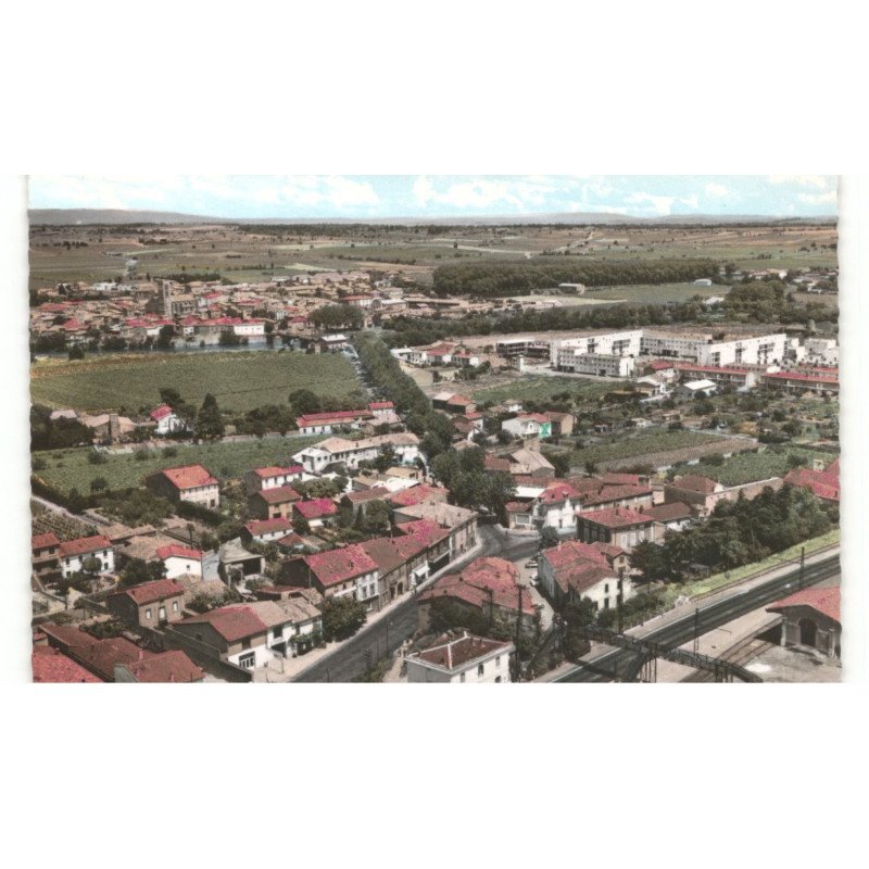TREBES: avenue de la gare vue aérienne 10X15 - très bon état