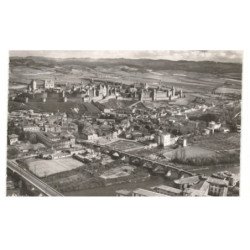 CARCASSONNE: sur l'aude et la cité vue aérienne 10X15 - très bon état