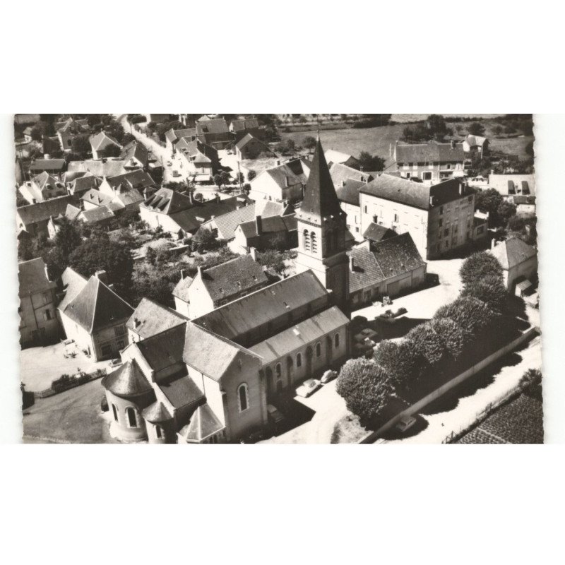 SAINT-HONORE-les-BAINS: vue générale de l'église vue aérienne 10x15 - très bon état