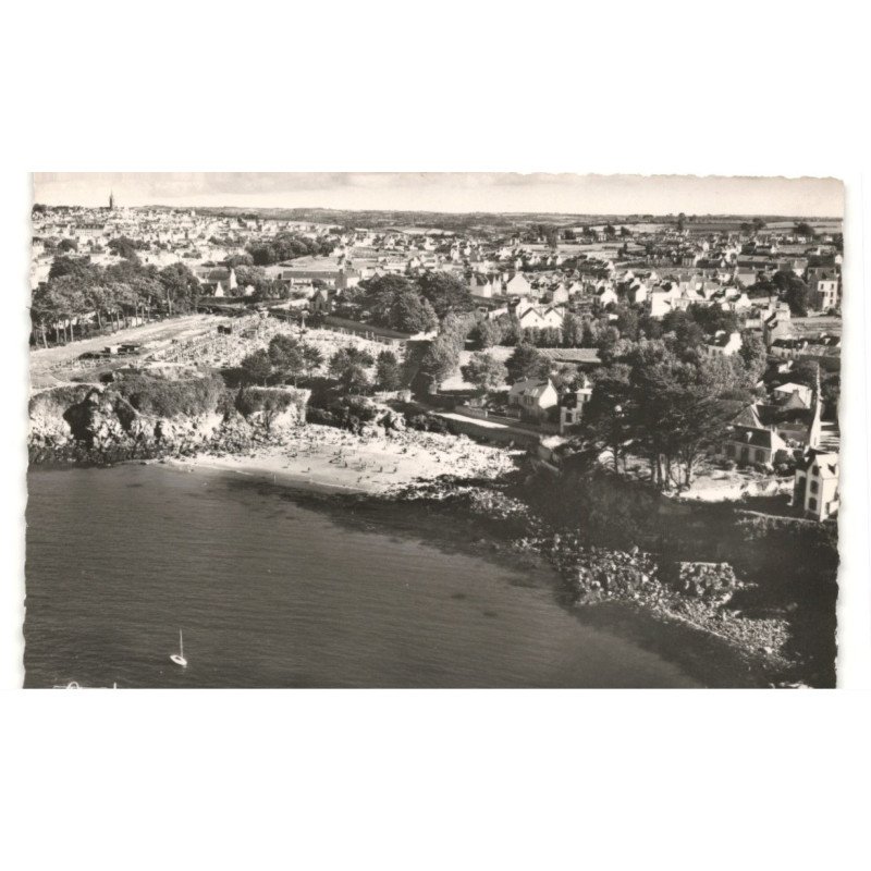 TREBOUL et DOUARNENEZ: plage saint-jean vue aérienne 10x15 - très bon état