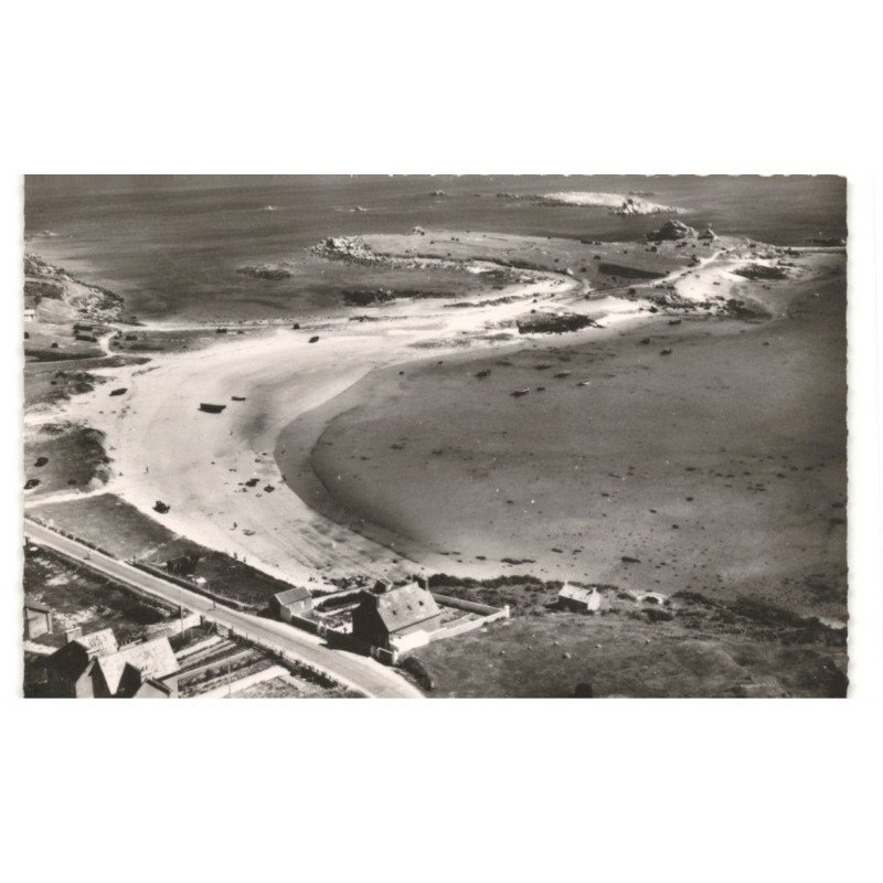 PLOUGUERNEAU: plage du corréjou vue aérienne 10x15 - très bon état