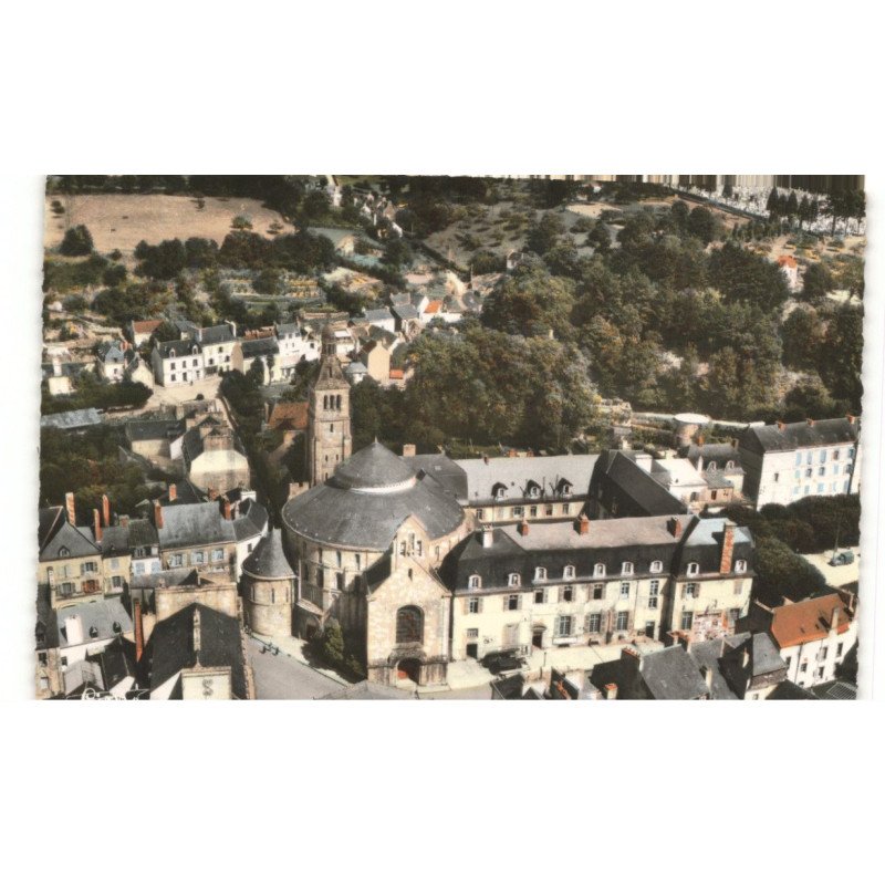 QUIMPERLE: basse-ville, église sainte-croix vue aérienne 10x15 - très bon état