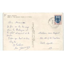 SIZUN: vue générale l'église et le centre vue aérienne 10x15 - très bon état