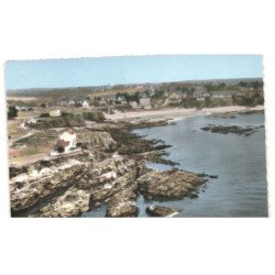 LE POULDU: la côte, les rochers, la plage à marée basse vue aérienne 10x15 - très bon état