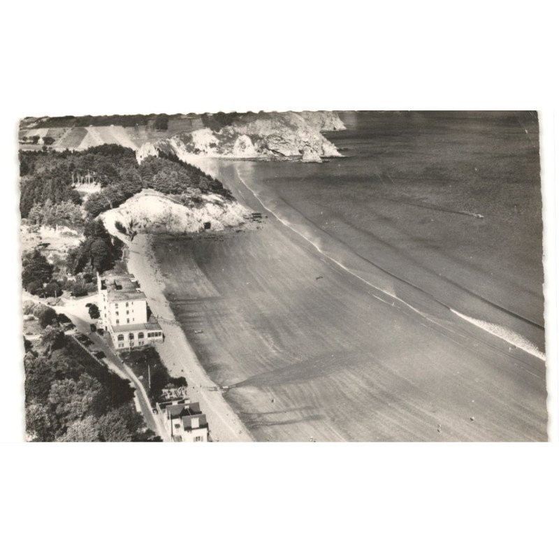 MORGAT: l'hôtel de la mer les petites grottes et les grandes grottes vue aérienne 10x15 - très bon état