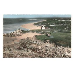 CLEDER: vue générale de la plage de kerfissien vue aérienne 10x15 - très bon état