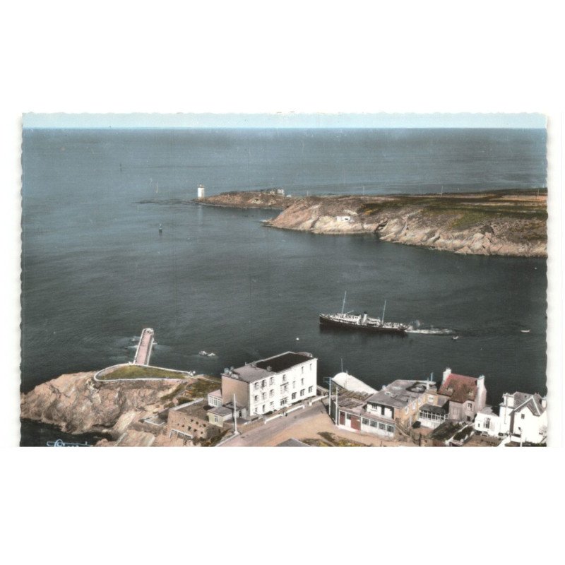 LE CONQUET: entrée du port, pointe sainte-barbe et pointe de kermorvan vue aérienne 10x15 - très bon état