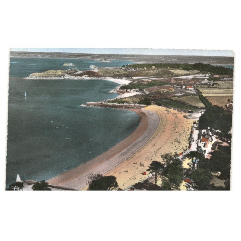 CARENTEC: plage du kélenn vue aérienne 10x15 - très bon état
