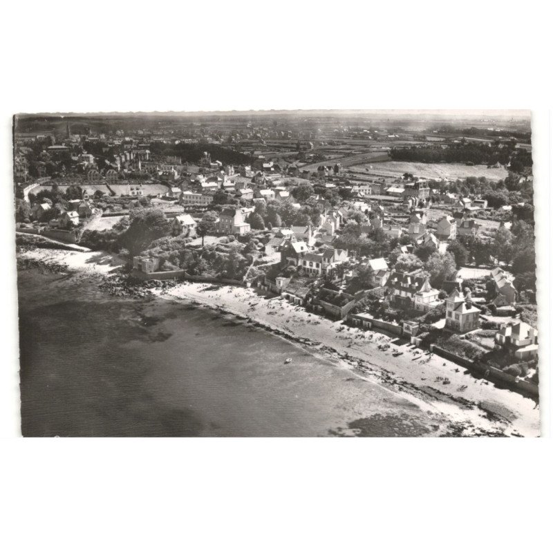 CARANTEC: plage de la grève blanche vue aérienne 10x15 - très bon état