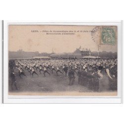 LENS : fetes de gymnastique des 11 et 12 juin 1905 mouvements d'ensemble (déchiré) - etat