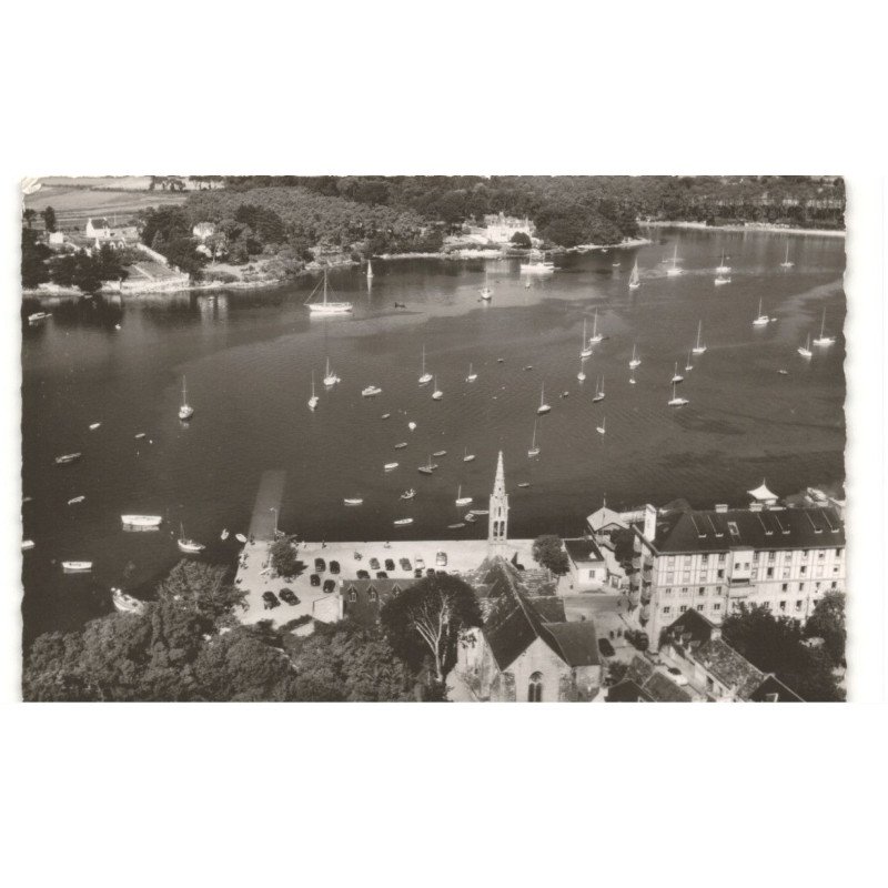 BENODET: l'église et les rives de l'odet vue aérienne 10x15 - très bon état
