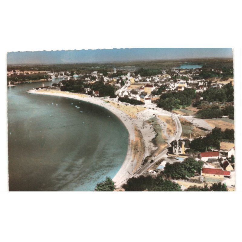 BENODET: la plage et de l'entrée du port vue aérienne 10x15 - très bon état