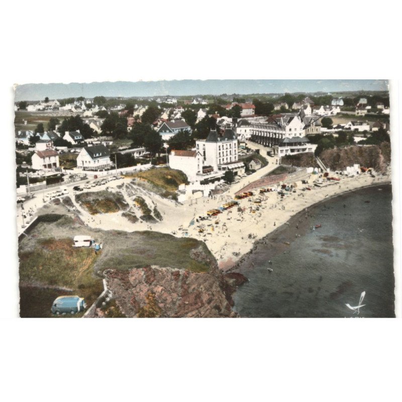 LE POULDU: la plage et les hôtels vue aérienne 10x15 - état