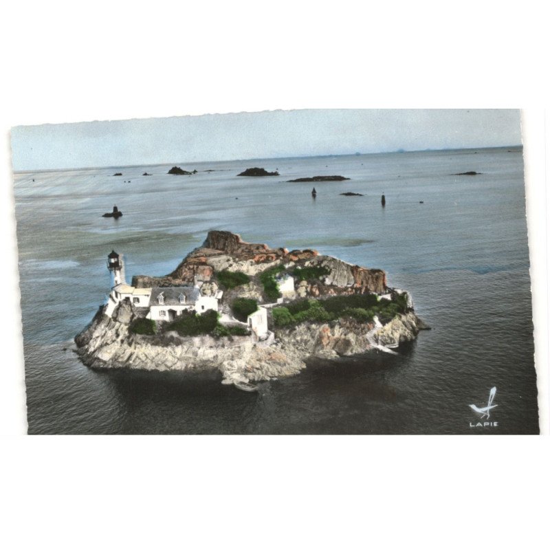 CARANTEC: baie de morlaix l'ile louet vue aérienne 10x15 - très bon état