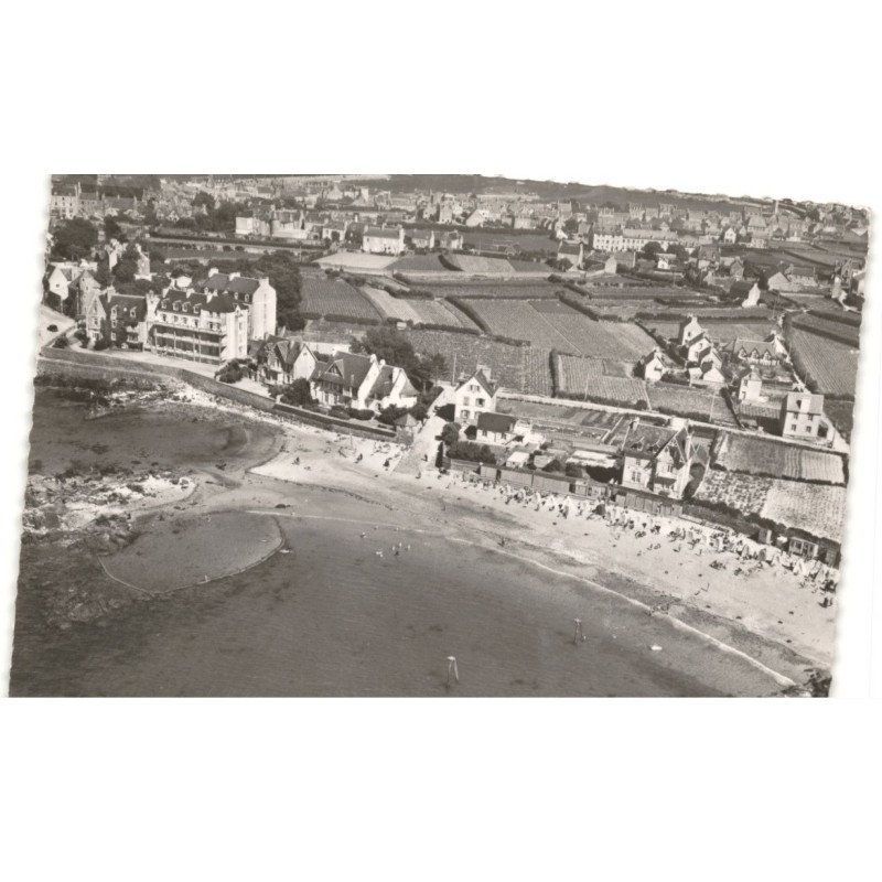 ROSCOFF: la grande plage vue aérienne 10x15 - très bon état