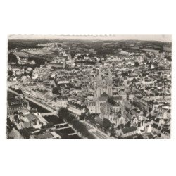 QUIMPER: la cathédrale et les ponts sur l'odet vue aérienne 10x15 - état