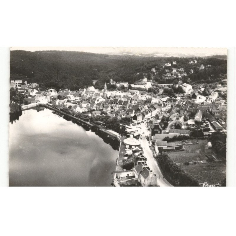 HUELGOAT: route de brest les bords du lac et vue générale vers la forêt vue aérienne 10x15 - très bon état