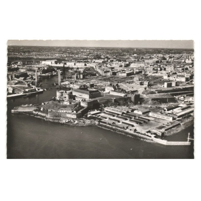 BREST: la penfeld et le fort national vue aérienne 10x15 - très bon état