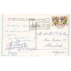 CONCARNEAU: hôtel de cornouailles et la plage vue aérienne 10x15 - très bon état