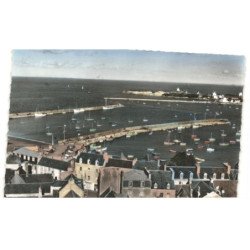 ROSCOFF: port et chapelle sainte-barbe vue aérienne 10x15 - très bon état