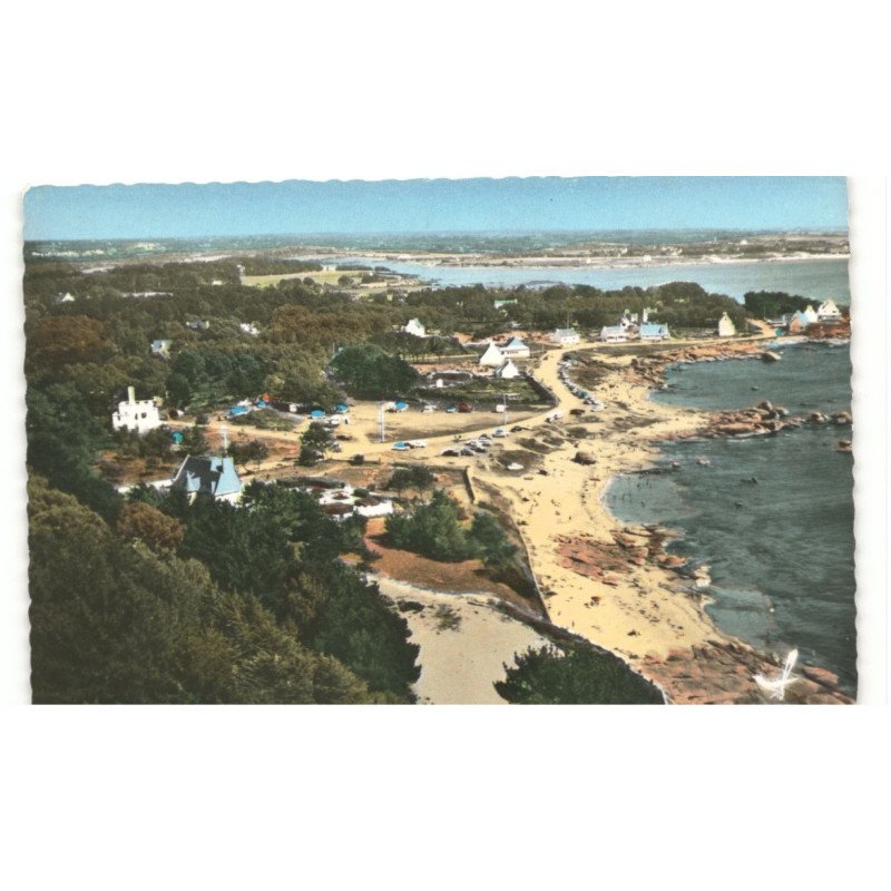 CONCARNEAU - LE CABELLOU: la côte sauvage et avenue des deux plages vue aérienne 10x15 - très bon état